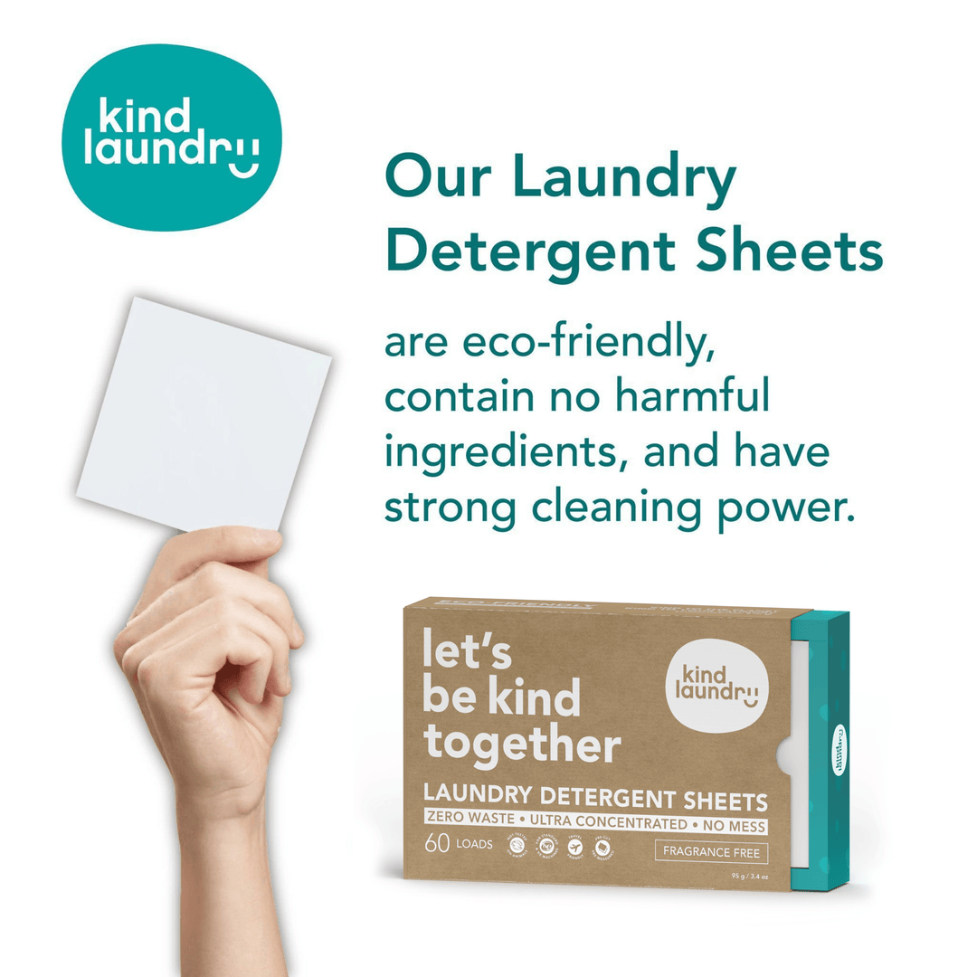 KIND LAUNDRY Detergent Sheets (Ocean Breeze) - Award Winning Eco Friendly  Washer Soap Strips, Plant Based Liquidless Formula, Zero Waste,  Biodegradable, Great for Travel, Camping (up to 120 loads) Ocean Breeze 60  Count (Pa